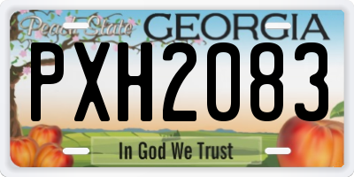 GA license plate PXH2083