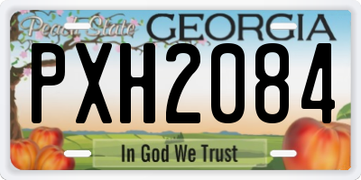 GA license plate PXH2084