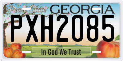 GA license plate PXH2085