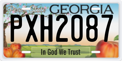 GA license plate PXH2087