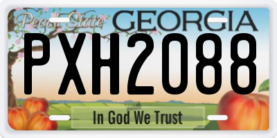 GA license plate PXH2088