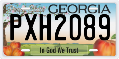 GA license plate PXH2089