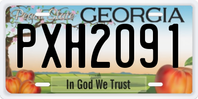 GA license plate PXH2091