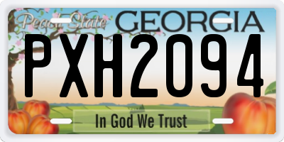 GA license plate PXH2094