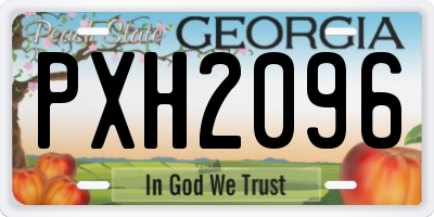 GA license plate PXH2096