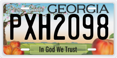 GA license plate PXH2098