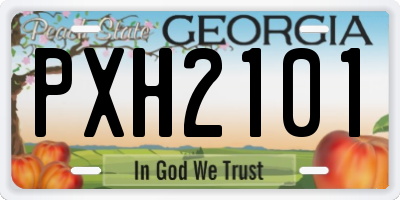 GA license plate PXH2101