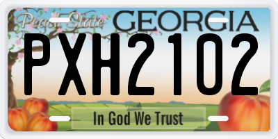 GA license plate PXH2102