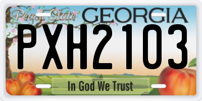 GA license plate PXH2103