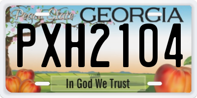 GA license plate PXH2104