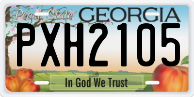 GA license plate PXH2105