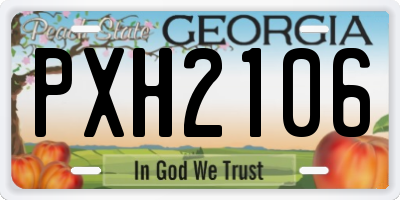 GA license plate PXH2106