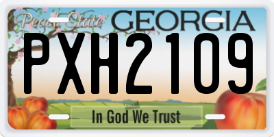 GA license plate PXH2109