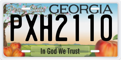GA license plate PXH2110