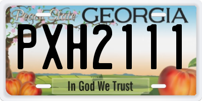 GA license plate PXH2111