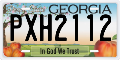GA license plate PXH2112
