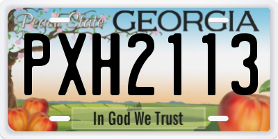 GA license plate PXH2113