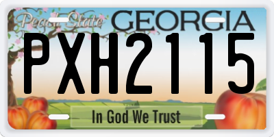 GA license plate PXH2115