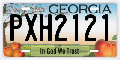 GA license plate PXH2121