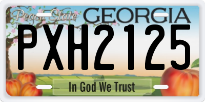 GA license plate PXH2125