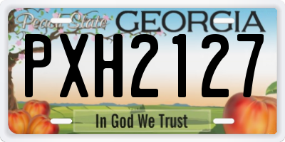 GA license plate PXH2127