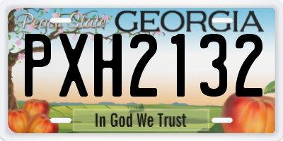 GA license plate PXH2132