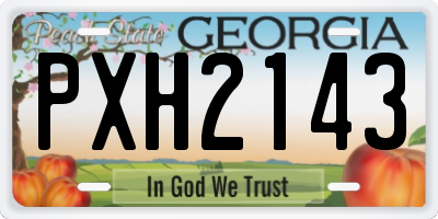 GA license plate PXH2143