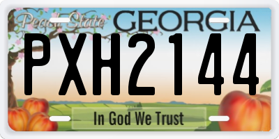 GA license plate PXH2144