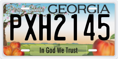 GA license plate PXH2145