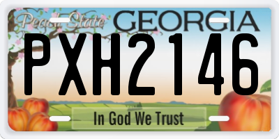 GA license plate PXH2146