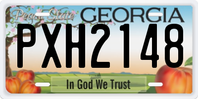 GA license plate PXH2148