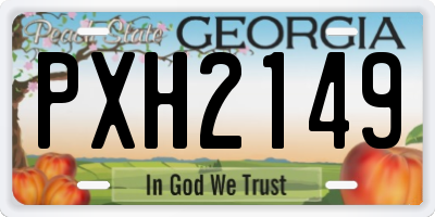 GA license plate PXH2149