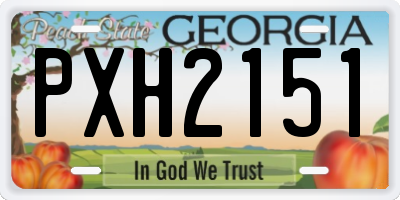 GA license plate PXH2151