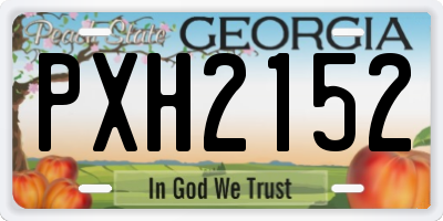 GA license plate PXH2152