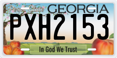 GA license plate PXH2153