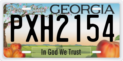 GA license plate PXH2154