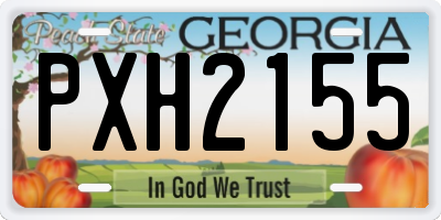 GA license plate PXH2155