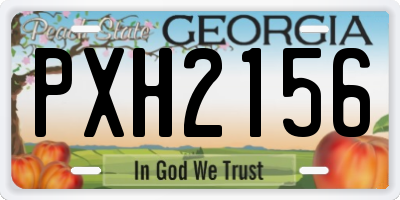 GA license plate PXH2156
