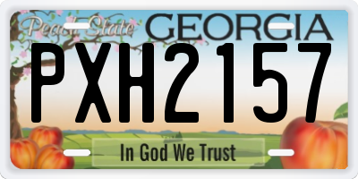 GA license plate PXH2157