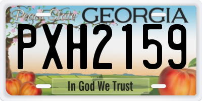 GA license plate PXH2159