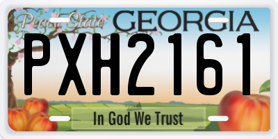 GA license plate PXH2161