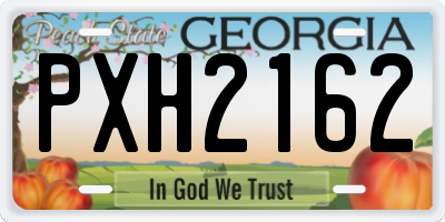 GA license plate PXH2162