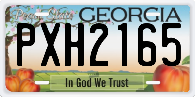 GA license plate PXH2165