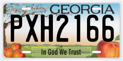 GA license plate PXH2166