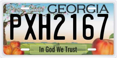 GA license plate PXH2167