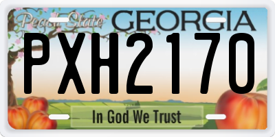 GA license plate PXH2170