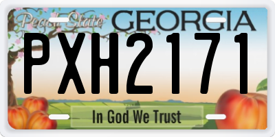 GA license plate PXH2171