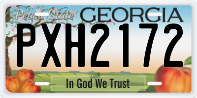 GA license plate PXH2172