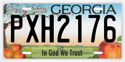 GA license plate PXH2176