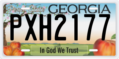 GA license plate PXH2177